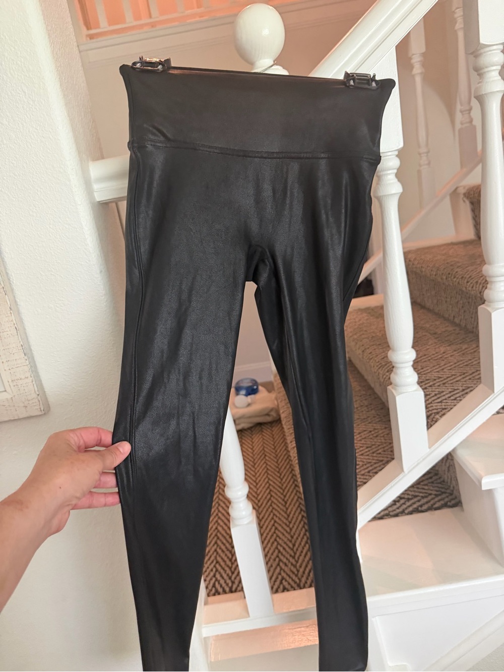 Spanx Black Faux Leather Leggings - Sleek High Waist